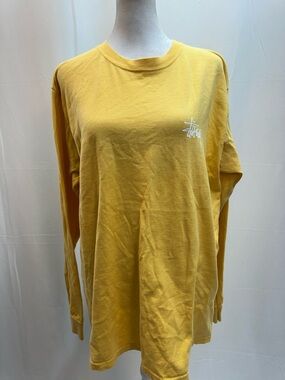 Stussy Vintage Yellow Long Sleeve Crew Tee M